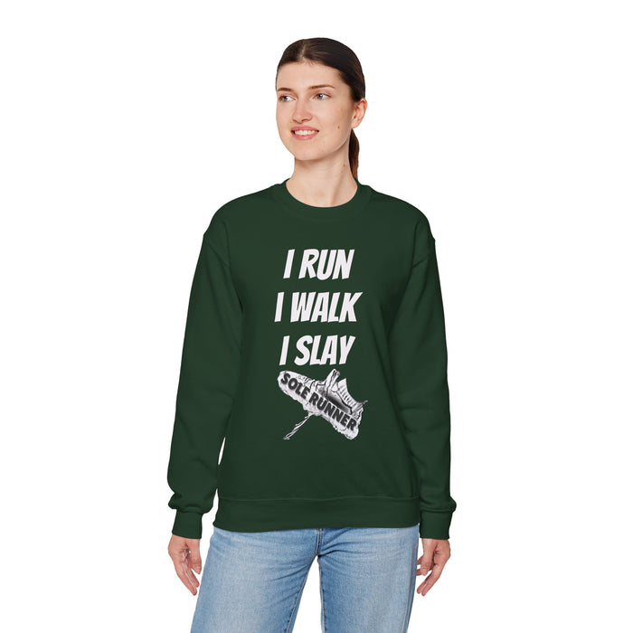 I Run. I Walk. I Slay Miles: Unisex Heavy Blend™ Crewneck Sweatshirt