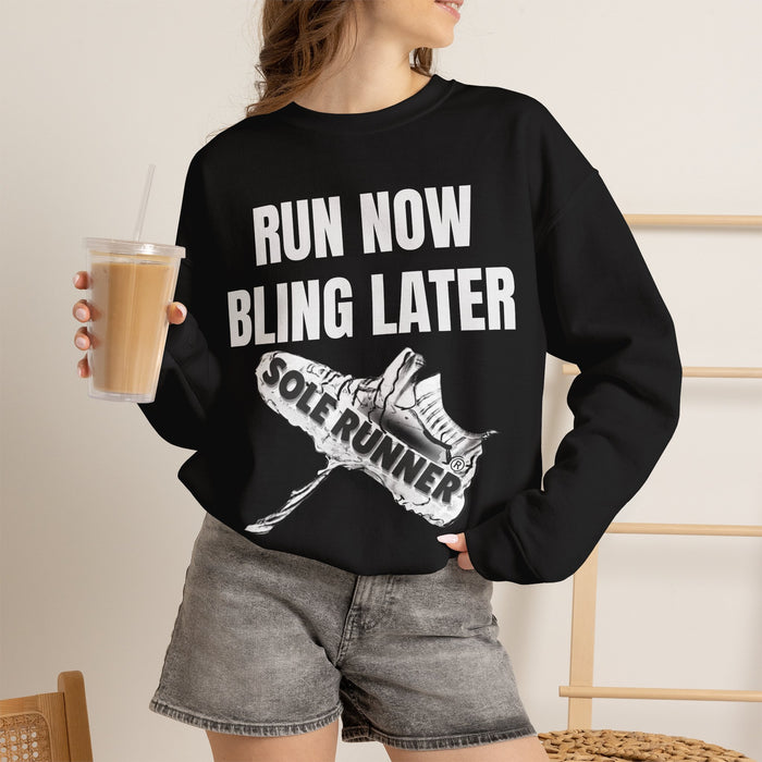 Run Now Bling Later: Unisex Heavy Blend™ Crewneck Sweatshirt