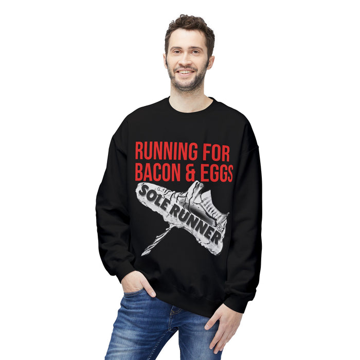 Running For Bacon & Eggs: Unisex Midweight Softstyle Fleece Crewneck Sweatshirt