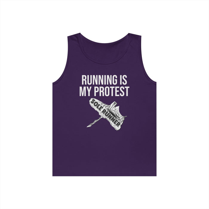 Running Is My Protest: Unisex Heavy Cotton Tank Top