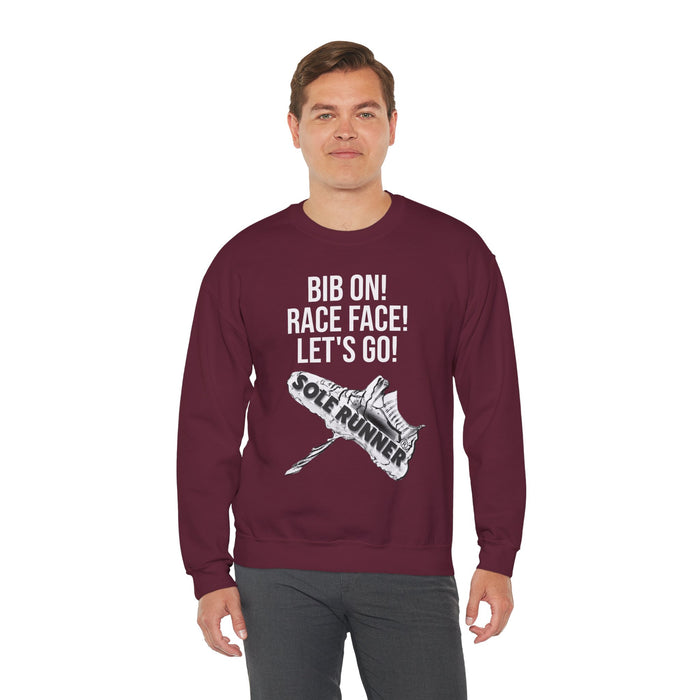 Bib On! Race Face! Let's Go!: Unisex Heavy Blend™ Crewneck Sweatshirt