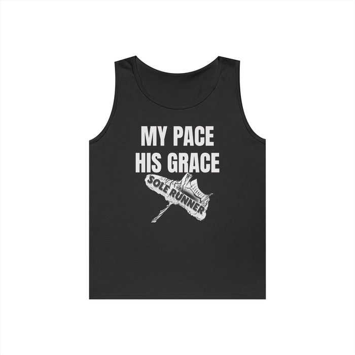 MY PACE. HIS GRACE; Unisex Heavy Cotton Tank Top