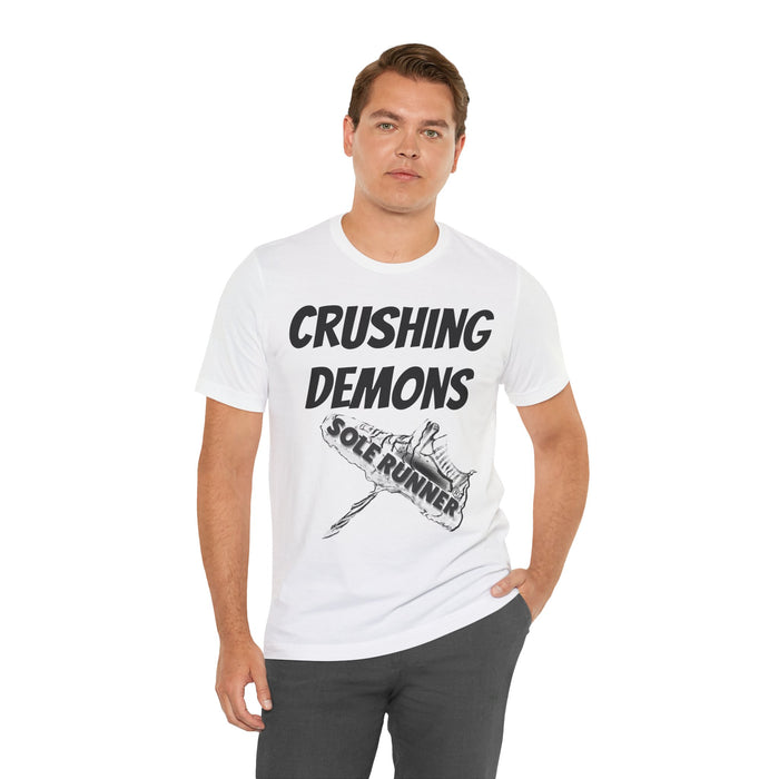 Crushing Demons: Unisex Jersey Short Sleeve Tee