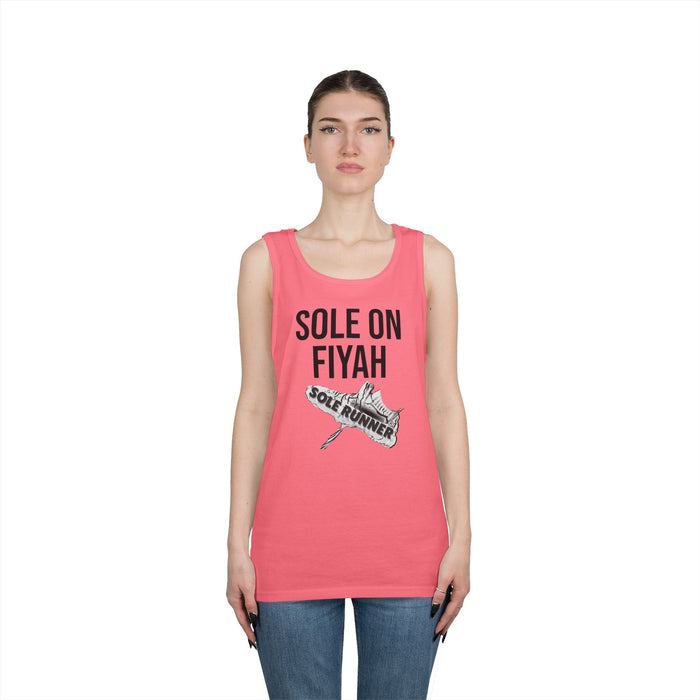 Sole On Fiyah: Unisex Heavy Cotton Tank Top
