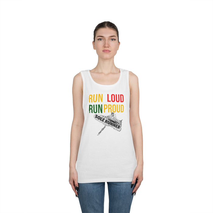 Run Loud Run Proud: Unisex Heavy Cotton Tank Top