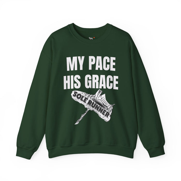 MY PACE. HIS GRACE: Unisex Heavy Blend™ Crewneck Sweatshirt