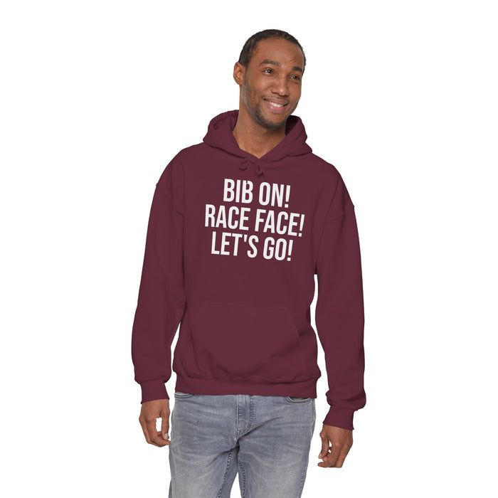 Bib On! Race Face! Let's Go!: Unisex Heavy Blend™ Hooded Sweatshirt