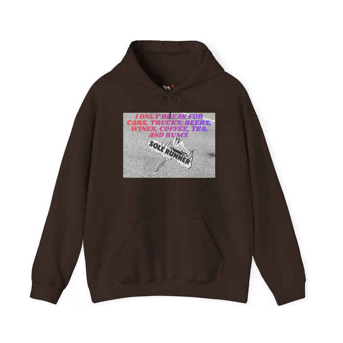 I Only Break For Cars, Trucks, Beers, Wines, Coffee, Tea, and Rums: Unisex Heavy Blend™ Hooded Sweatshirt