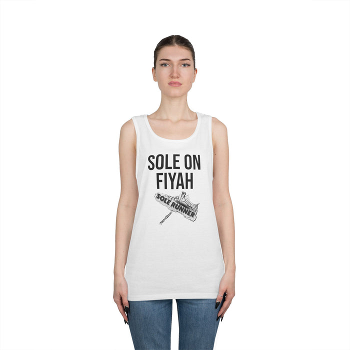 Sole On Fiyah: Unisex Heavy Cotton Tank Top