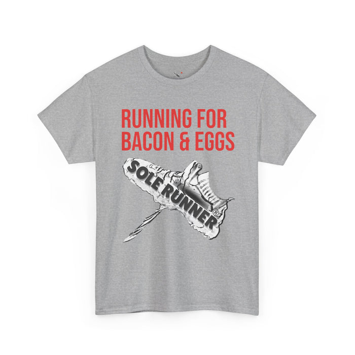 Running For Bacon & Eggs: Unisex Heavy Cotton Tee