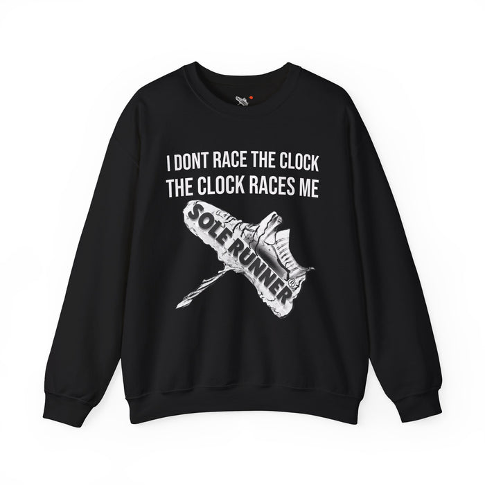 I Don't Race The Clock. The Clock Races Me: Unisex Heavy Blend™ Crewneck Sweatshirt