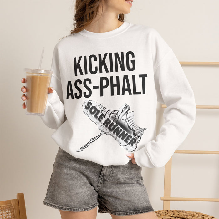 Kicking Ass-Phalt: Unisex Heavy Blend™ Crewneck Sweatshirt