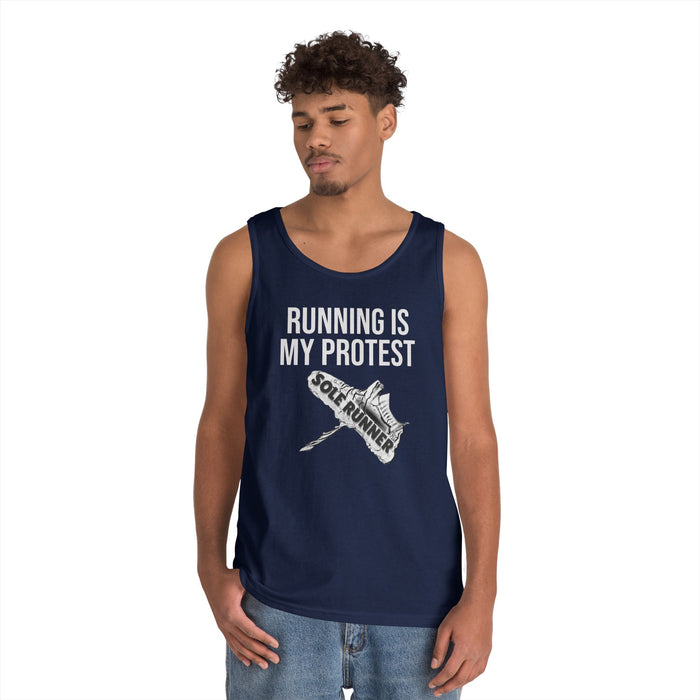 Running Is My Protest: Unisex Heavy Cotton Tank Top