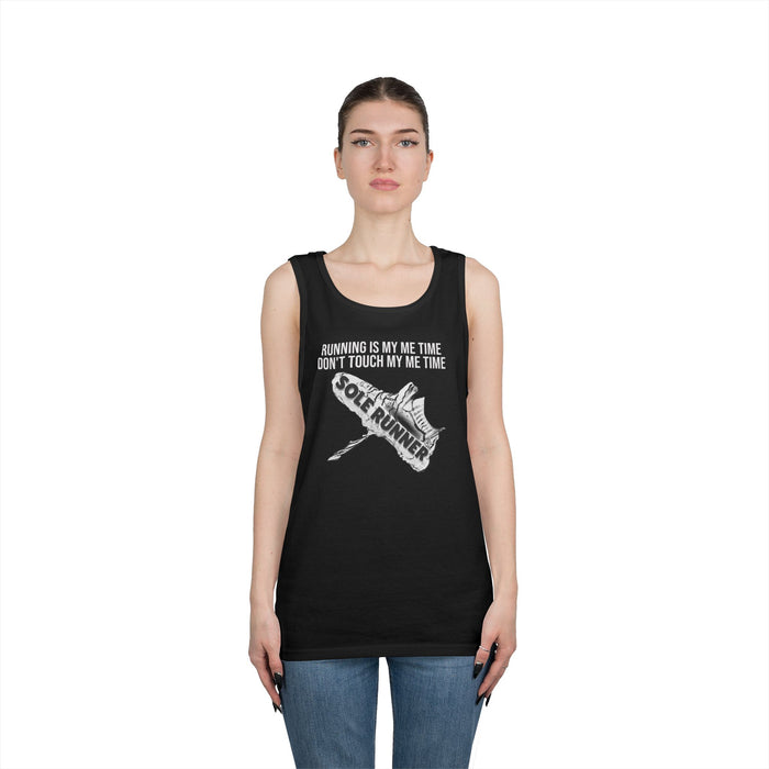 Running Is My Me Time. Don't Touch My Me Time: Unisex Heavy Cotton Tank Top